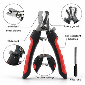 Boulton Dog Nail Clippers for Small and Medium Breeds – Professional Pet Nail Clipper and File for Cats and Dogs Puppy – Nails Clipper File Trimmer Grinder for Small Claw Clips