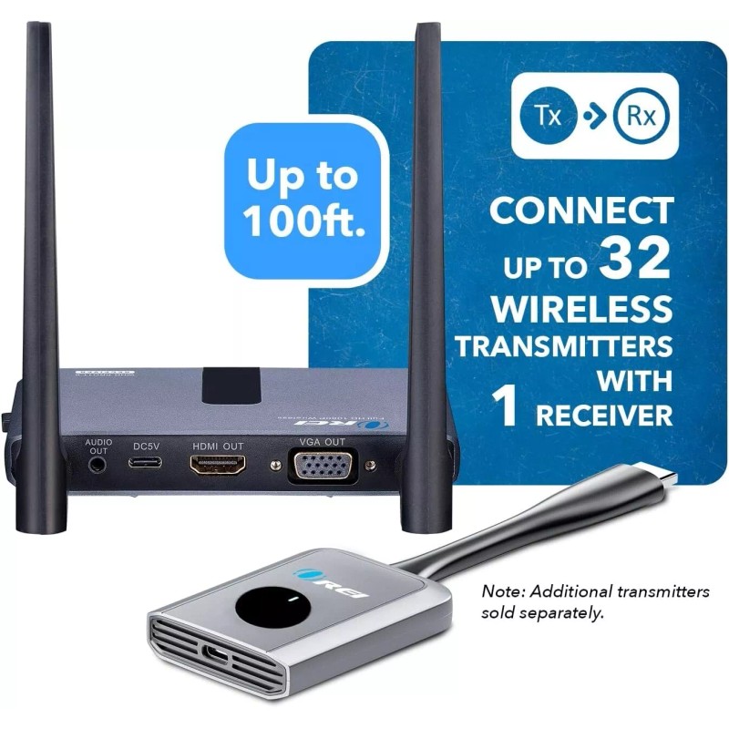 Orei Wireless 2x1 HDMI Transmitter and Receiver Dongle Kit -100ft(WHD-PRO