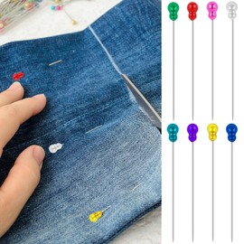 100 Pieces Sewing Pins with Colored Heads,Glass Head Pins,Straight Pin Pearlized Gourd Shaped Sewing Pins Quilting Pins for Fabric Quilting Sewing DIY Crafts Sewing Project