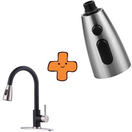 WOWOW Kitchen Faucets for Sink and 3 Function Kitchen Faucet Head Replacment with 9 Adapters