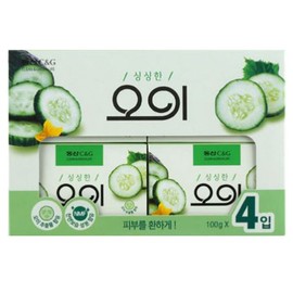 크리오 오이 비누 1갑 4개입 세정비누 Cleo Cucumber Soap 1 Box 4 Pieces Cleansing Soap