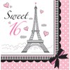 Creative Converting 661184 Sweet 16 Paris Lunch Paper Napkins, Pink/Black,