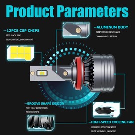 ZYMORLEN Compatible for 2016-2023 Toyota Tacoma High Low Multi Beam FOG Lights Bulbs, 6000K White 400% Brighter Super Bright 1:1 Size Plug-and-Play Powersports or Off-road Use Bulbs, Pack of 4