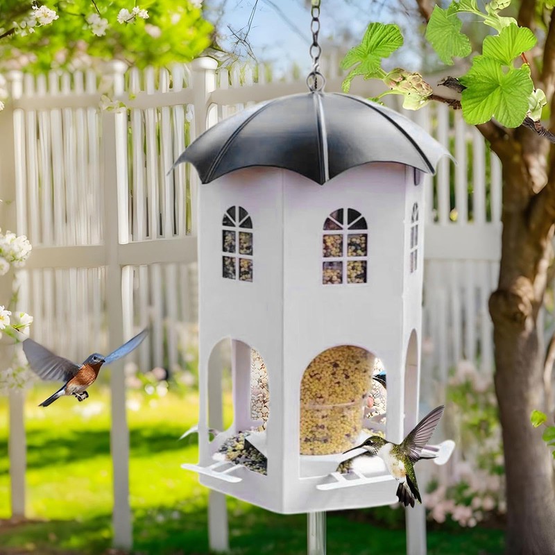 Metal Bird Feeder,Metal Finch Feeder Waterproof - Weatherproof Feeding Station,
