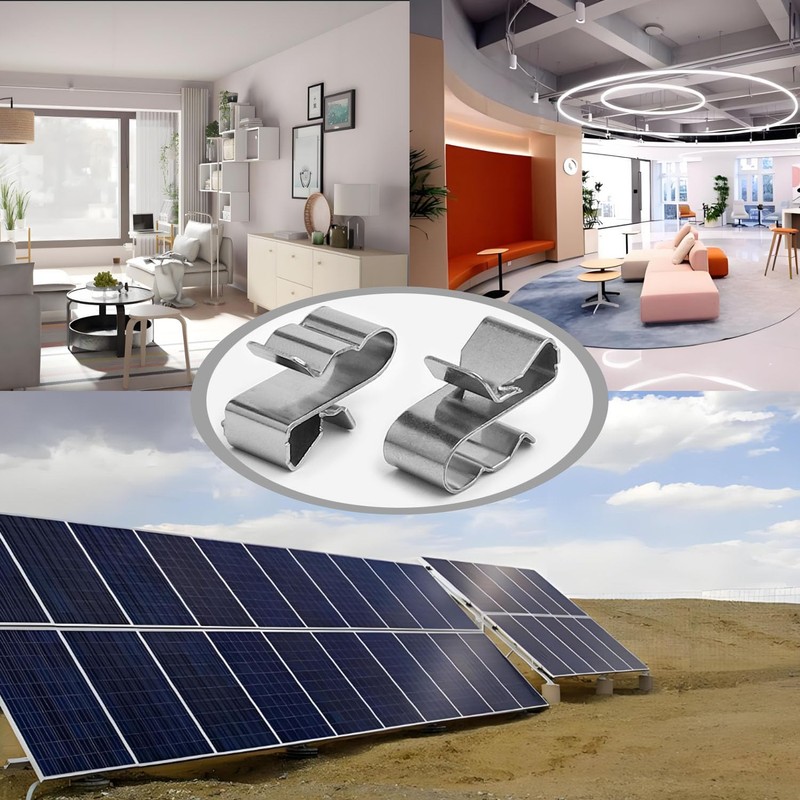 Shengsenfu Solar PV Cable Clamps, 50 Pcs Stainless Steel Metal