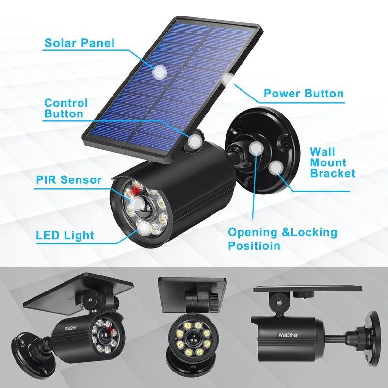 WaitScher Solar Lights Outdoor Motion Sensor IP67 Waterproof 360° Rotatable