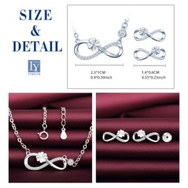 Yumilok Women's Jewellery Set Necklace with Clover Four Clover Leaf Lucky Clover Pendant and Women's Stud Earrings Made of 925 Sterling Silver, Sterling Silver