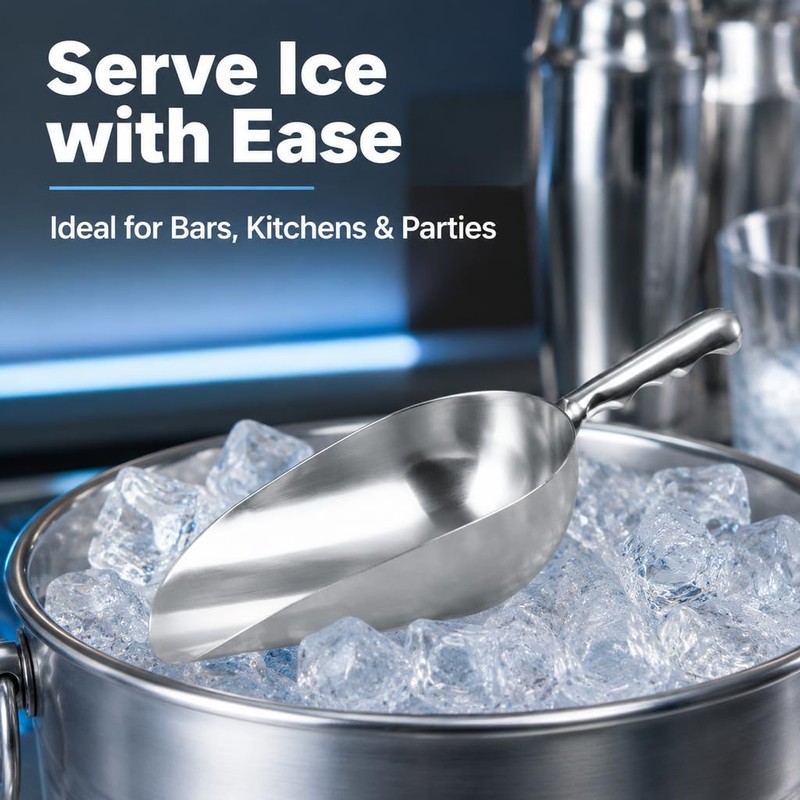 38oz Ice Cube Endurance Scoop, Cast Aluminum Shovel, Kitchen Utility