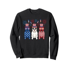 Funny Fireworks Pitbull American USA Flag 4th of July Sweatshirt
