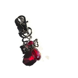 Crystal ANGEL (red faceted) charm bag clip remembrance themed gift, guardian angel present, in memory angels gift, Xmas stocking filler favors