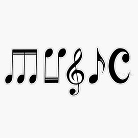 Music Logo Vinyl Waterproof Sticker Decal Car Laptop Wall Window Bumper Sticker 5"