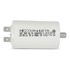STEYCO Capacitor MECO 12 µF with cable lugs 6.3 mm, fixing by screws M8