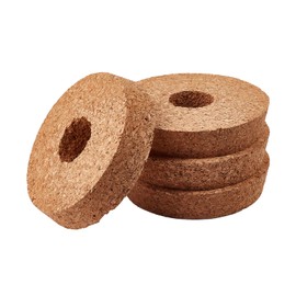 NICENEEDED 4 PCS Cork lids for Glass Planter, 3.9 Inch Tapered Plant Corks Glass Bottles Cork with Center Hole, Hydroponic Vase Lids Cork Stoppers Wooden Lid for Terrarium