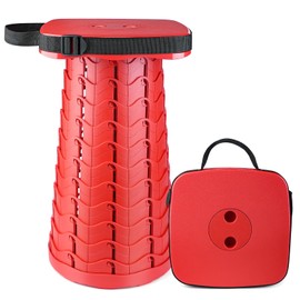 Deer's Life Square Portable Folding Stool, 2024 Upgrade Full Color Collapsible Stools for Adults Heavy Duty 485lbs Yet Small Lightweight Telescoping Retractable Camping Stool for Travel Outdoor Indoor