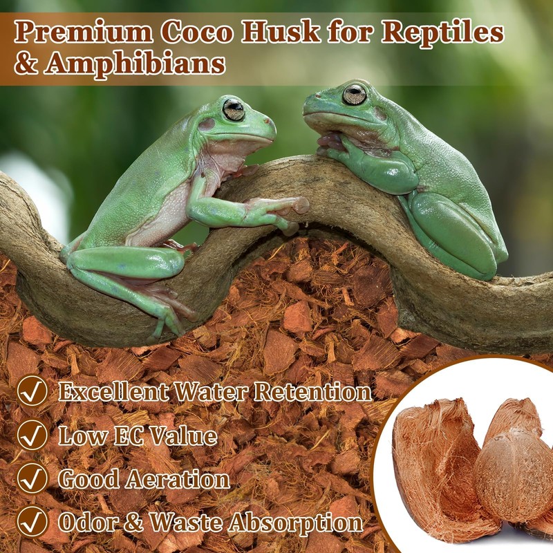 Halatool 10LB Coconut Chips Substrate for Reptiles 72QT Natural Coco