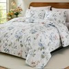 Cozaline Green Floral Quilt Set King Size 100% Cotton Quilt