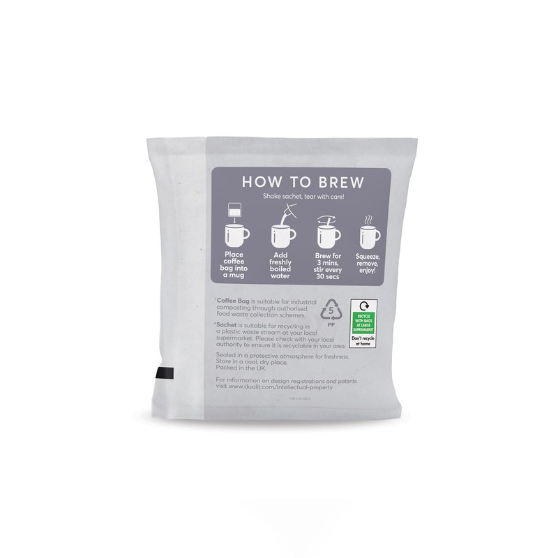 50 Premium Indian Monsoon Coffee Bags by Dualit - Compostable