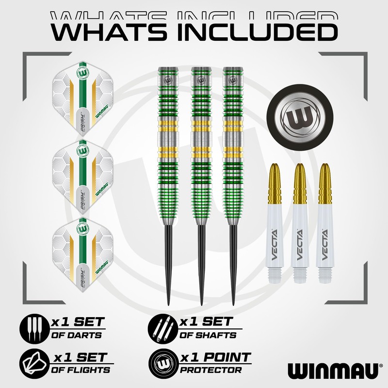 WINMAU Darts Xenon 23g 90% Professional Tungsten Steel Tip Darts