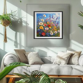 MAXBYE Diamond Painting Kits for Adults, Colorful Daisies DIY 5D Full Drill Diamond Art Kits, Lavender Flower Diamond Painting Kits for Home Wall Decor 12x12inch