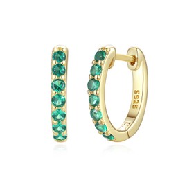 GAVU Women's Crystal Earrings Silver 925 Hoop Earrings with Zirconia Gold Earrings, Sterling Silver Cubic Zirconia, Cubic Zirconia