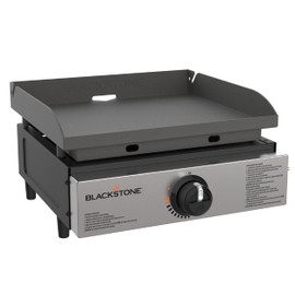 Blackstone 1971 Original 17” Tabletop Griddle with Stainless Steel Front Plate, Powder Coated Steel, Black