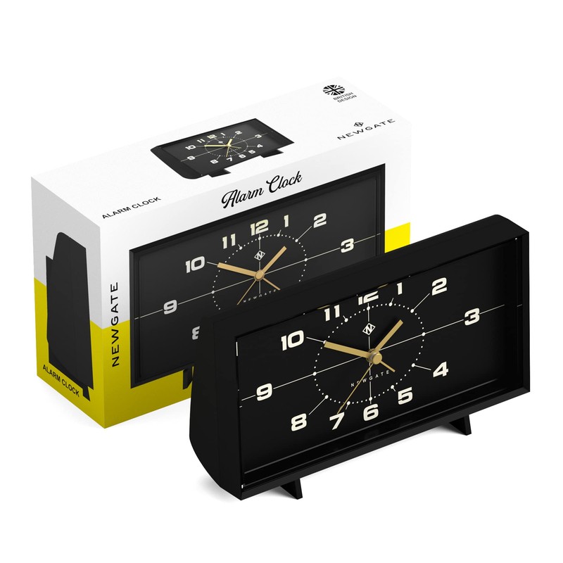 NEWGATE 'Wideboy' retro inspired rectangular alarm clock in a matt