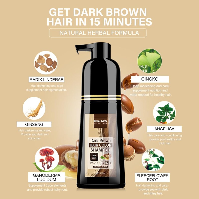 Royal Glow Hair Colour Shampoo For Men & Women |