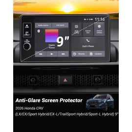 2026 CRV Anti Glare Fingerprint Screen Protector Matte for 2026 Honda CRV (LX/EX/Sport Hybrid/EX-L/TrailSport Hybrid/Sport-L Hybrid) 9" Touchscreen Cover Screen Saver for 2026 CR V Accessory (2 Holes)
