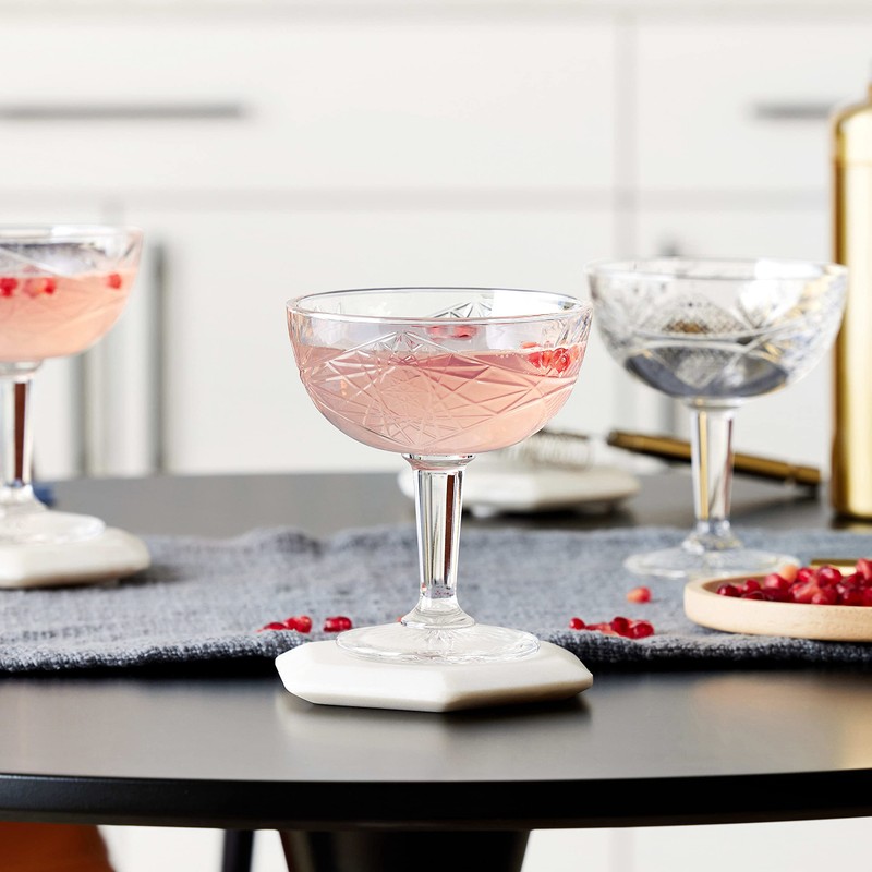 Libbey Hobstar Coupe Cocktail Glasses, 8.5 ounce, Set of 4