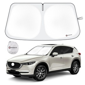SHINEHOME Car Windshield Sun Shade Compatible with 2017 2018 2019 2020 2021 2022 2023 Mazda CX-5 CX5 Accessories Foldable Sunshade Custom Windshield Sun Visor