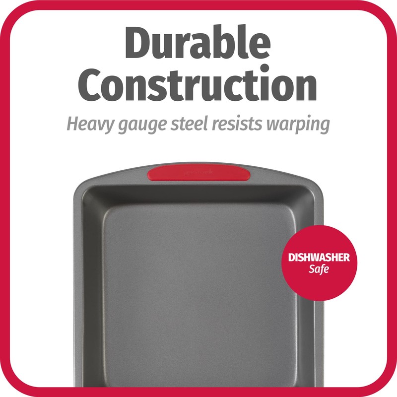 GoodCook MegaGrip Baking Pan with Silicone Grip Handles Square Non-Stick