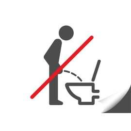 Wandora G032 Wall Sticker Toilet Pictogram Sitting Pee I Dark Grey (W x H) 11 x 12 cm I Bathroom Toilet Sticker Wall Sticker