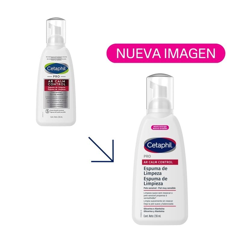 Cetaphil Pro AR Calm Control Espuma Limpiadora Facial, Limpia y