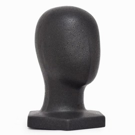 Mannequin Head Styrofoam Faceless Pepsiman Head Lightweight Wig Hat Stand Head Model DIS-08BR (Black)