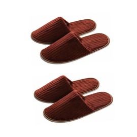 Baluue 2 Pairs Non-disposable Thickened Cotton Guest Slippers Hotel Household Comfy Visitor Slippers Warm Comfortable Housewarming