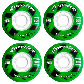 TronX Stryker Multi Surface 78A All Purpose Inline Roller Hockey Wheels (4 Pack) - 59mm, 68mm, 72mm, 76mm & 80mm Hi-Lo (68mm)