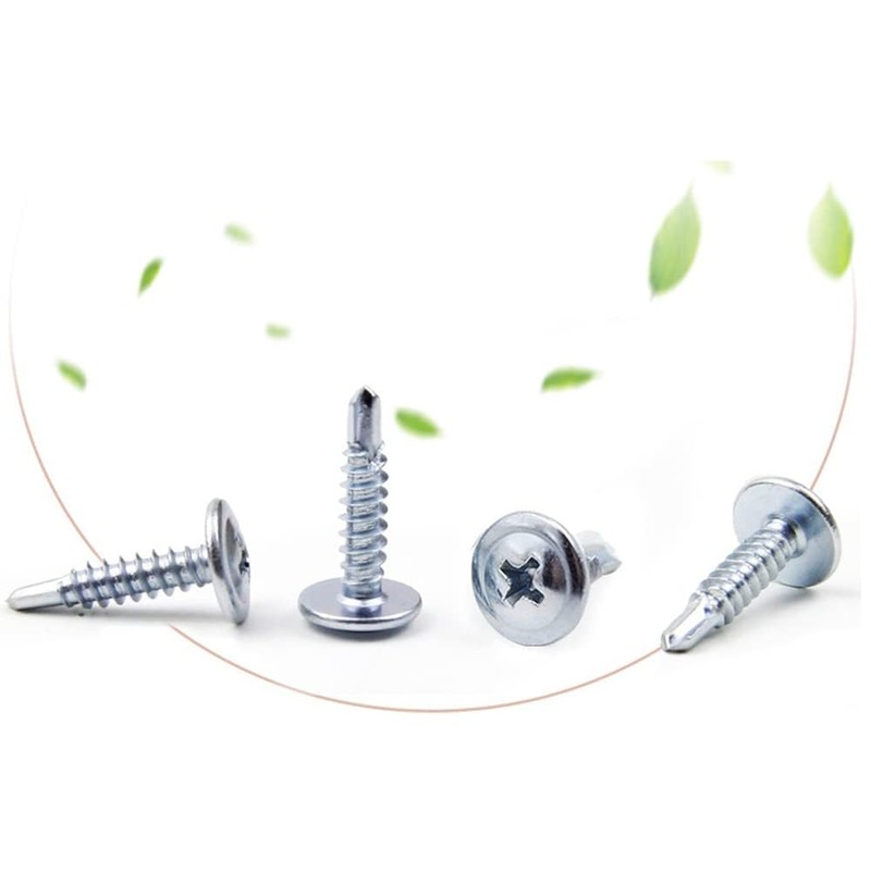 ComPDCVD Pack of 120 Self-Tapping Screws Round Head Drilling Screws