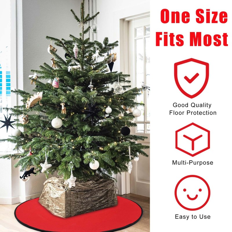 lasuroa Christmas Tree Mat, 100 cm Reversible Christmas Tree Stand