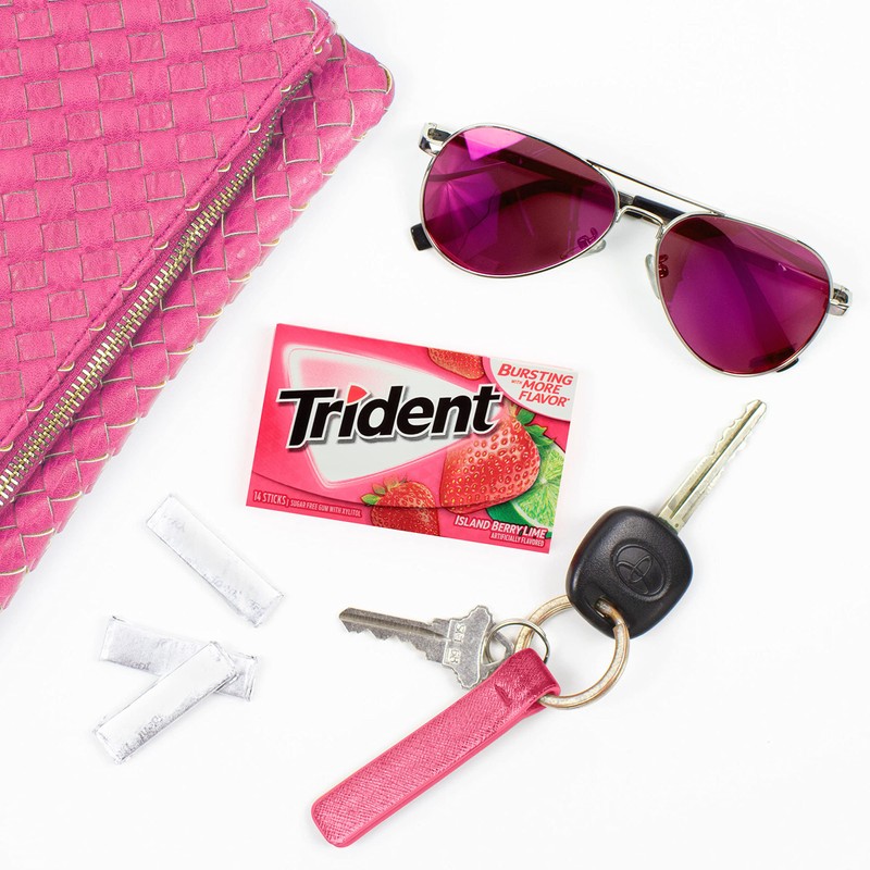 Trident Island Berry Lime Sugar-Free Chewing Gum, 12 Packs of