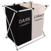 Nicesail Laundry Basket 2 Section Hamper Washing Storage Basket Bag,