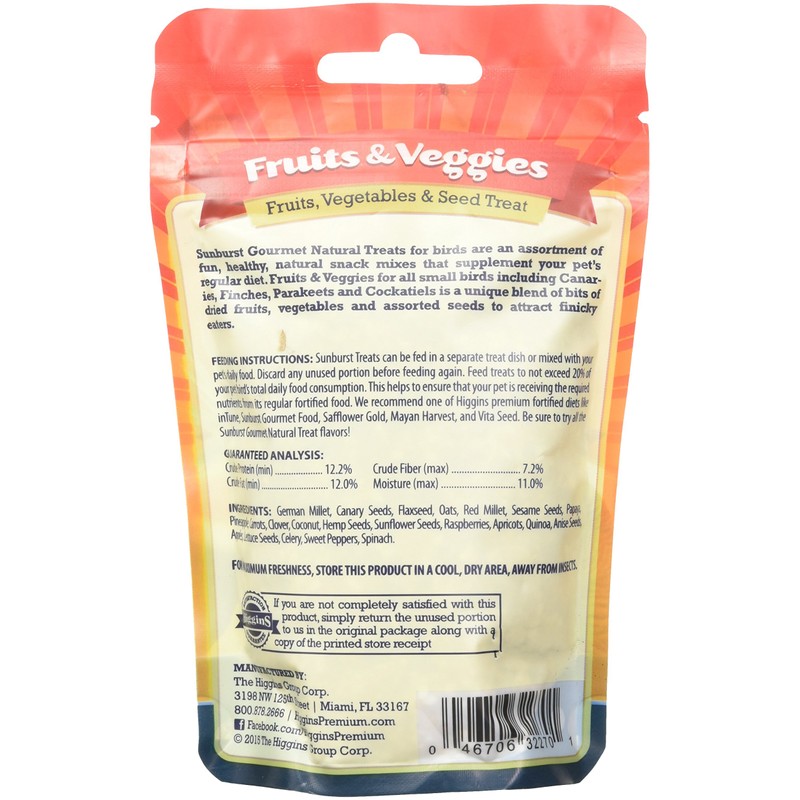Higgins Group 466017 Sunburst Fruit/Vegetable Small 3 oz Treat, 1Count,