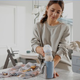 LIONELO Thermup Go Plus Portable Baby Bottle Warmer, Keeps Liquids Warm, 5 Operating Temperatures from 38 to 500 C, USB Charging, 8 Hours Operation, Quiet LCD Display