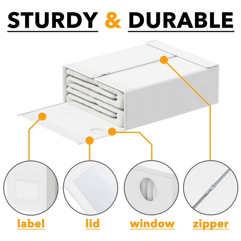 SpaceAid 10 Pack Bed Sheet Organizers and Storage, Foldable Sheet