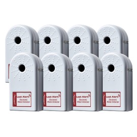 Zircon Leak Alert Water Leak Detector & Flood Sensor Alarm/Water Leak Sensor with Dual Leak Alarms 90dB Audio/Battery Powered (Contractor 8 Pack) Batteries Not Incuded,72309,White