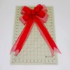 Handmade Wreath Bow, Red Linen, Red Gingham Check