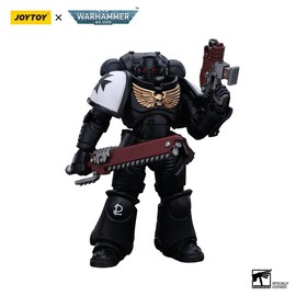 JOYTOY Warhammer 40k 1/18 Action Figures Anime Space Marines Black Templars Outriders Brother Valtus:_Valtus_12.1cm