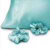 Alexandra's Secret Satin Bed Pillowcase with Scrunchies for Hair and