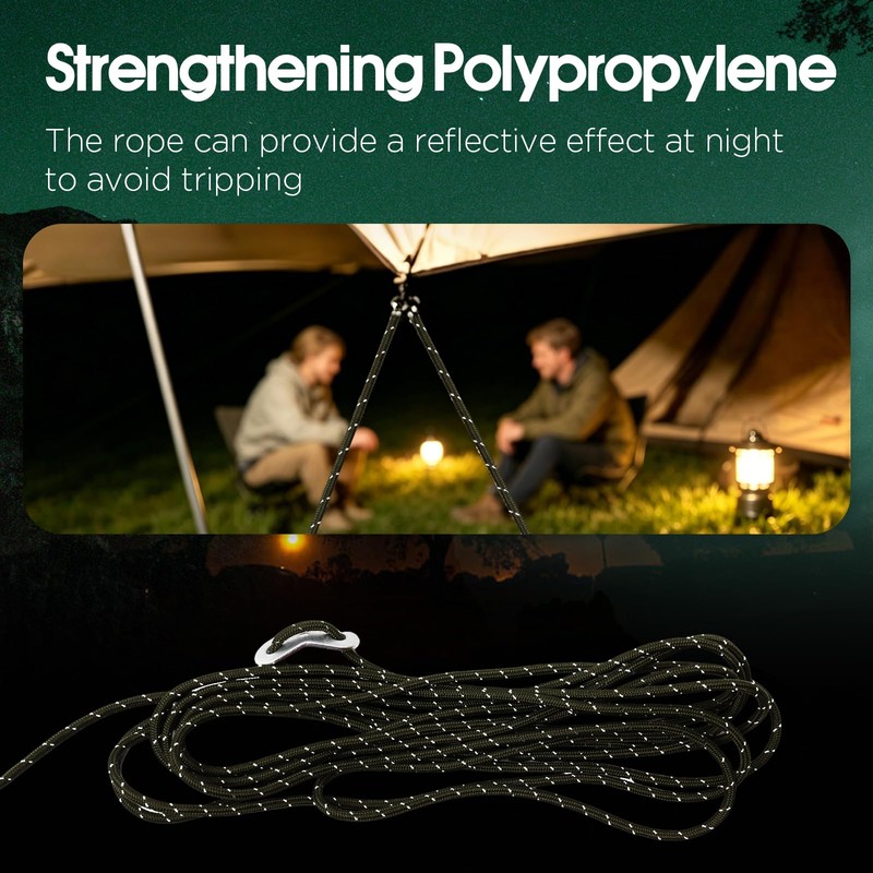 JAICOM 8 Pack 4mm High-Reflective Outdoor Guy Lines, Ultralight Tent