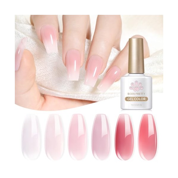 BORN PRETTY 10ML UV Nagellack Natur Rosa, Nudefarben, Pink Rose,