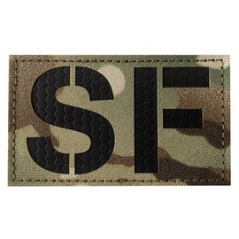 MOONIKONI 2x3.5 Infrared IR Security Forces Patch SF Patch Tactical Vest Patch Hook-Fastener Backing (Camo)